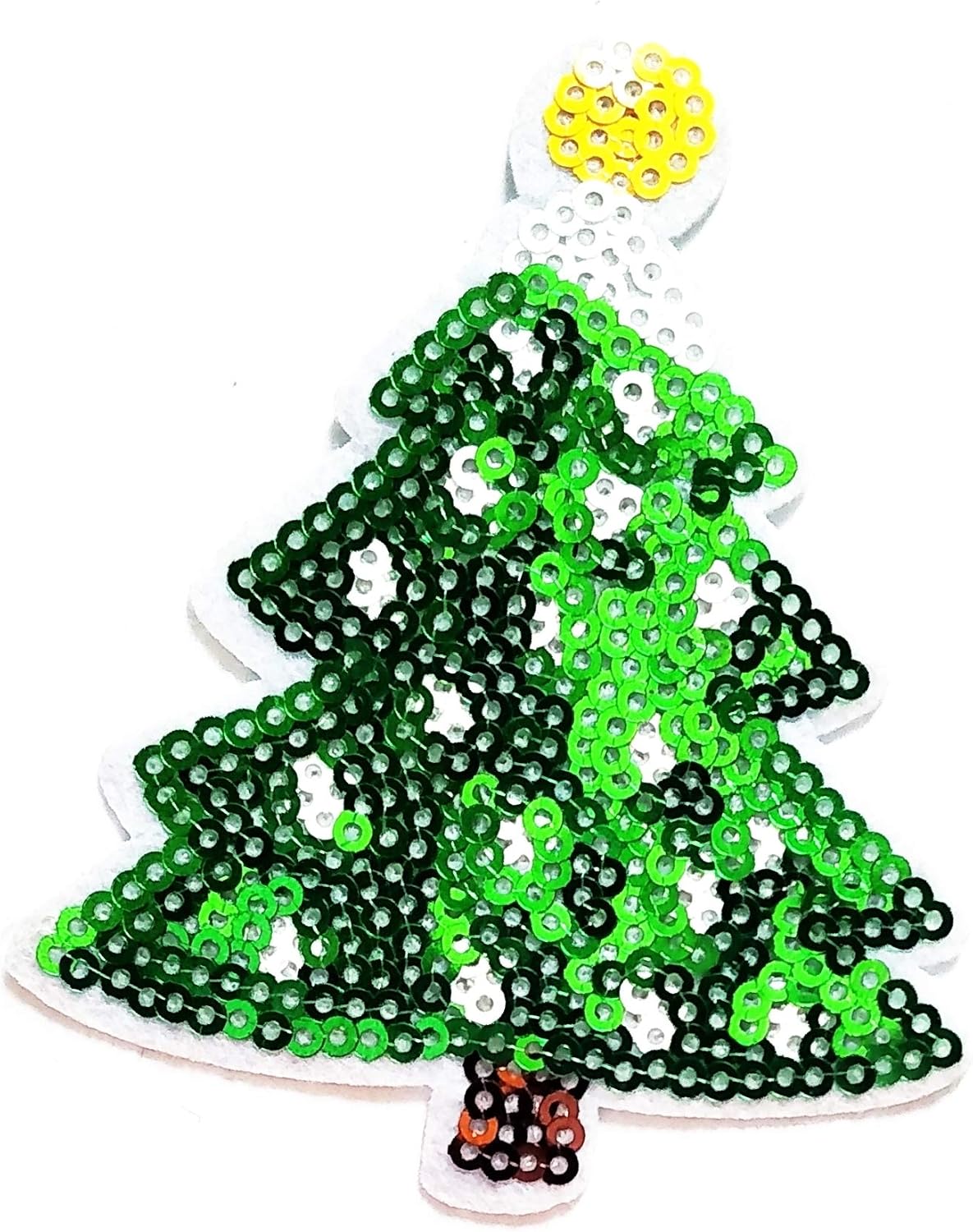 Nipitshop Patches Christmas Tree Christmas Day Cartoon Kids Sequin Shine Shiny Patch Embroidered Iron On Patch for Clothes Backpacks T-Shirt Jeans Skirt Vests Scarf Hat Bag