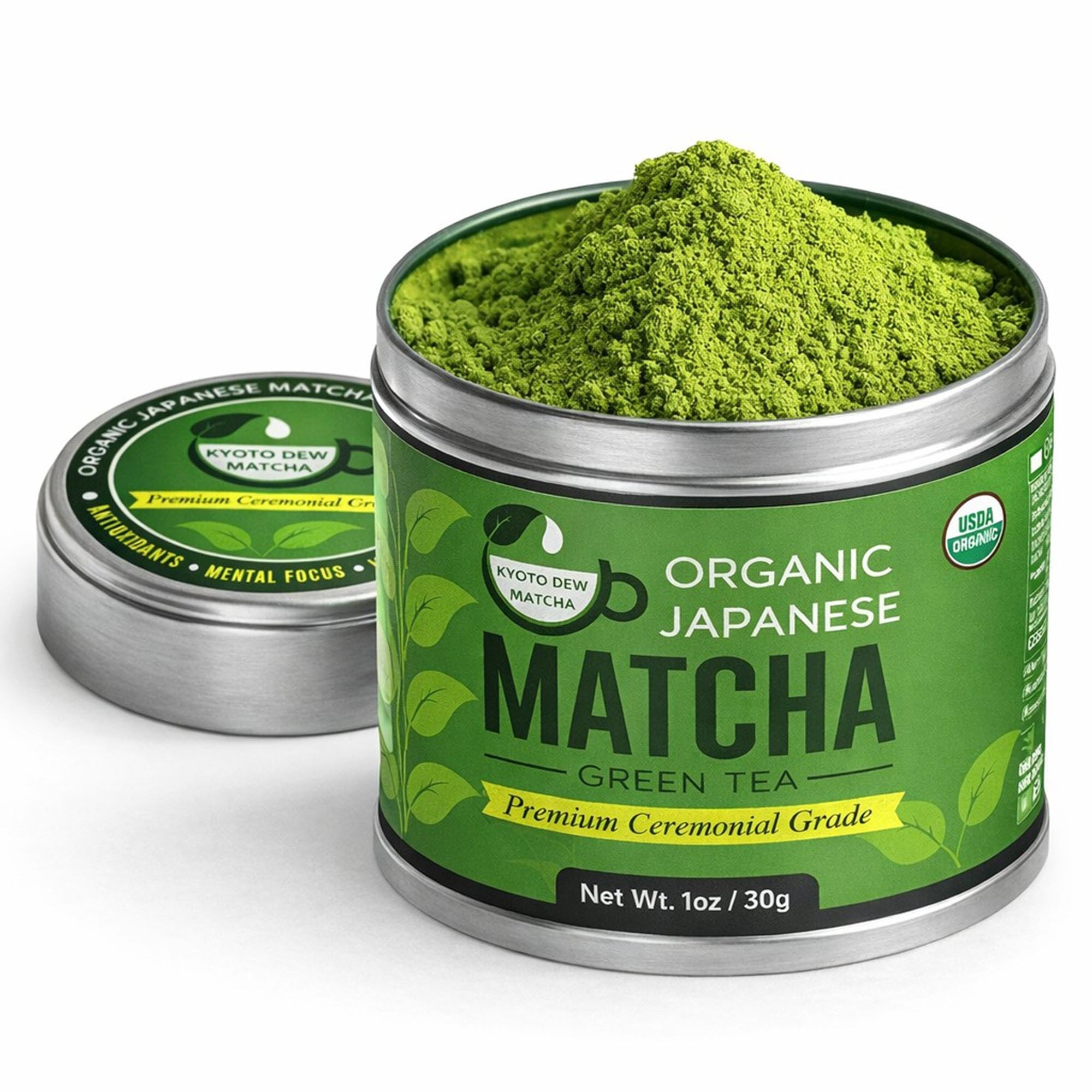 Kyoto Dew Matcha - Ceremonial Blend – Authentic Japanese First Harvest - USDA & JAS Organic Ceremonial Grade Matcha Green Tea Powder from Uji, Kyoto (30g / 1oz)