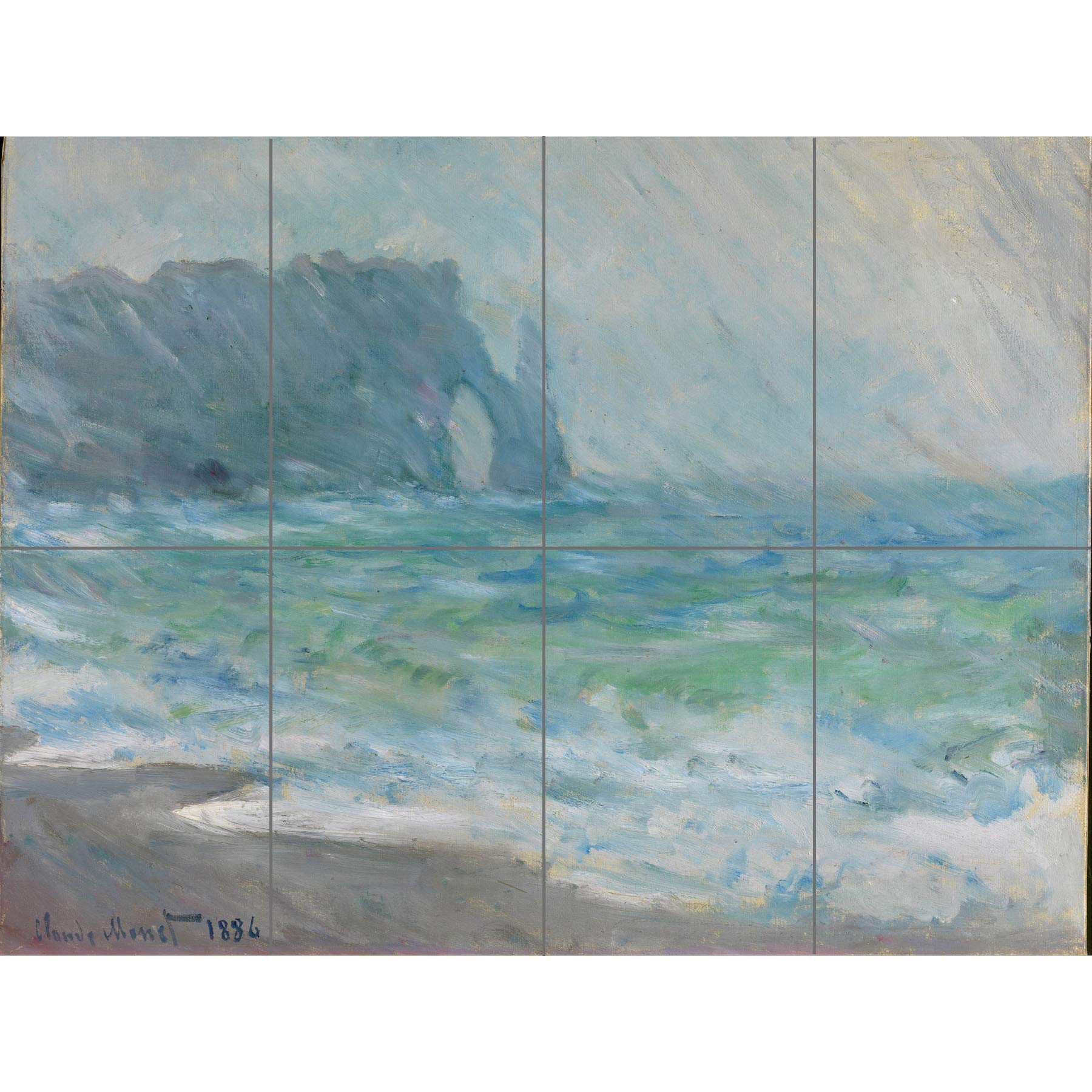 Artery8 Claude Monet Regnvaer Etretat XL Giant Panel Poster (8 Sections)