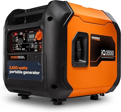 Generac 3,500-Watt Gas Powered Portable Inverter Generator - Electric Start