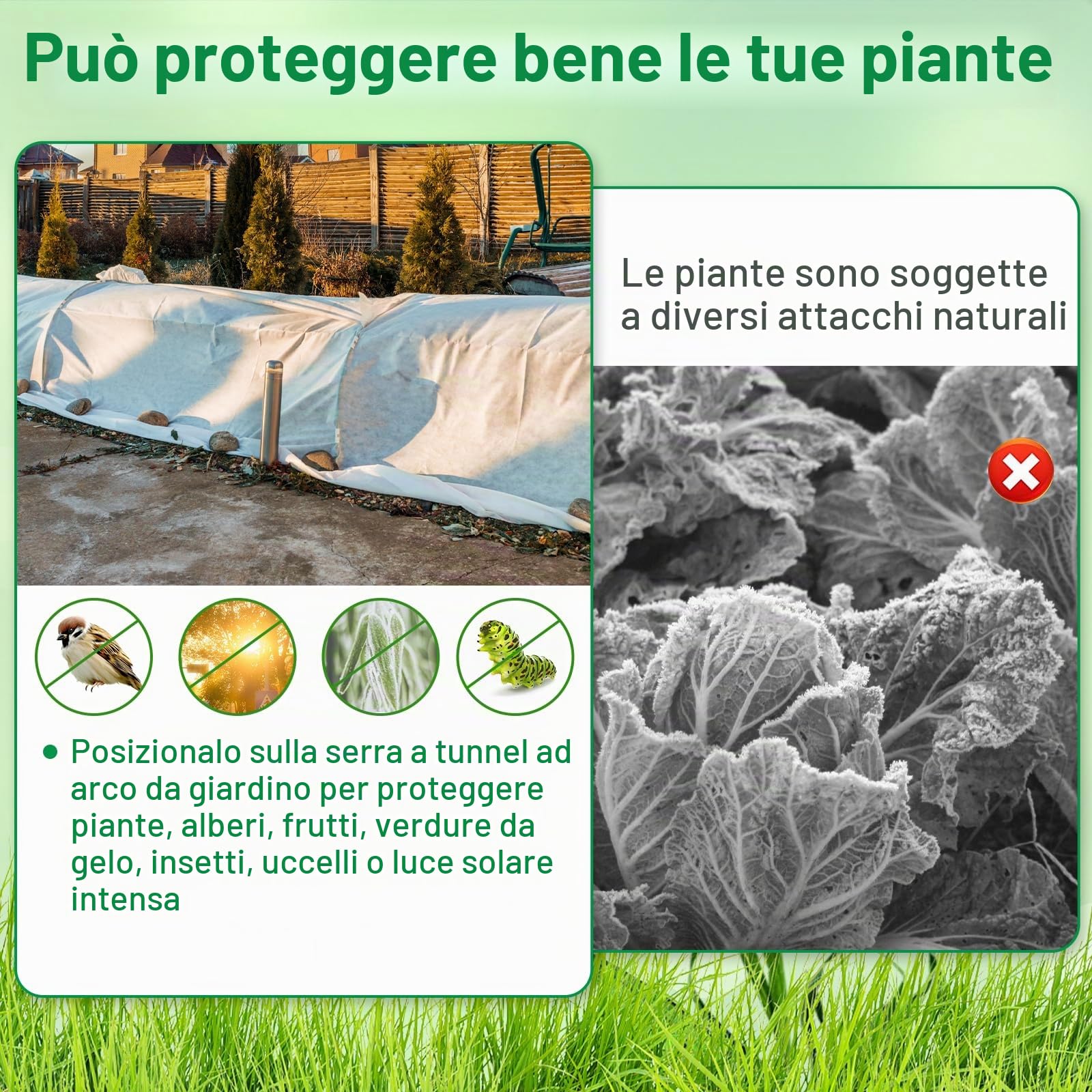 60 cerchi per serra per aiuole rialzate, kit tunnel con 18 clip, telaio rimovibile in fibra di vetro da 43 cm, telaio a cerchio da giardino antiruggine per rete da giardino
