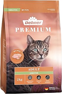Dehner Premium Cat Food Sensitive Dry Food Grain-Free for Adult Nutritionally Sensitive Cats, Turkey, 2 kg product image