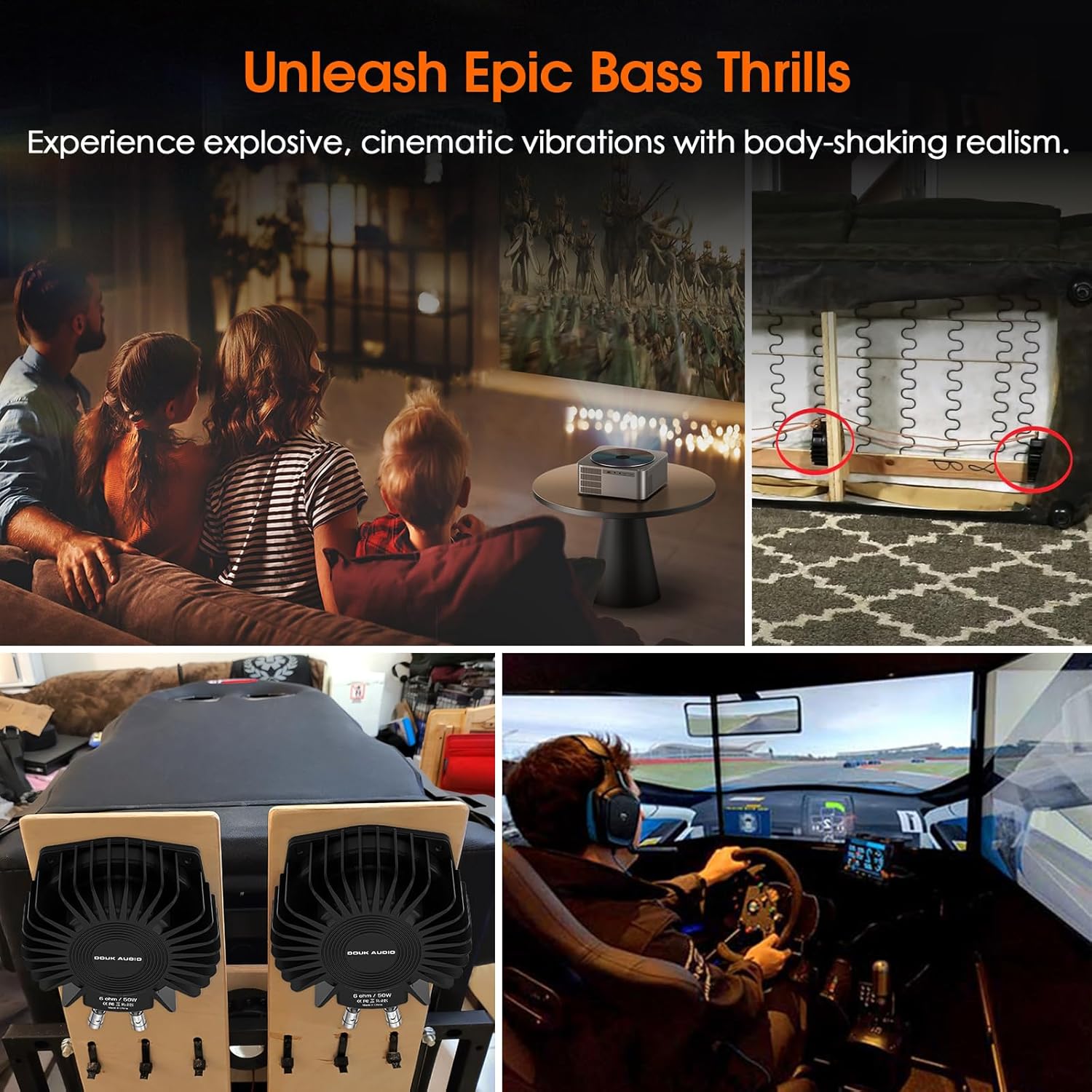 Douk Audio BS-1 Bass Shaker: 50W High Power Tactile Transducer - Subwoofer Lows for Home Theater, Car Audio & Gaming Chair Vibration Immersion (1 PC) - Image 4