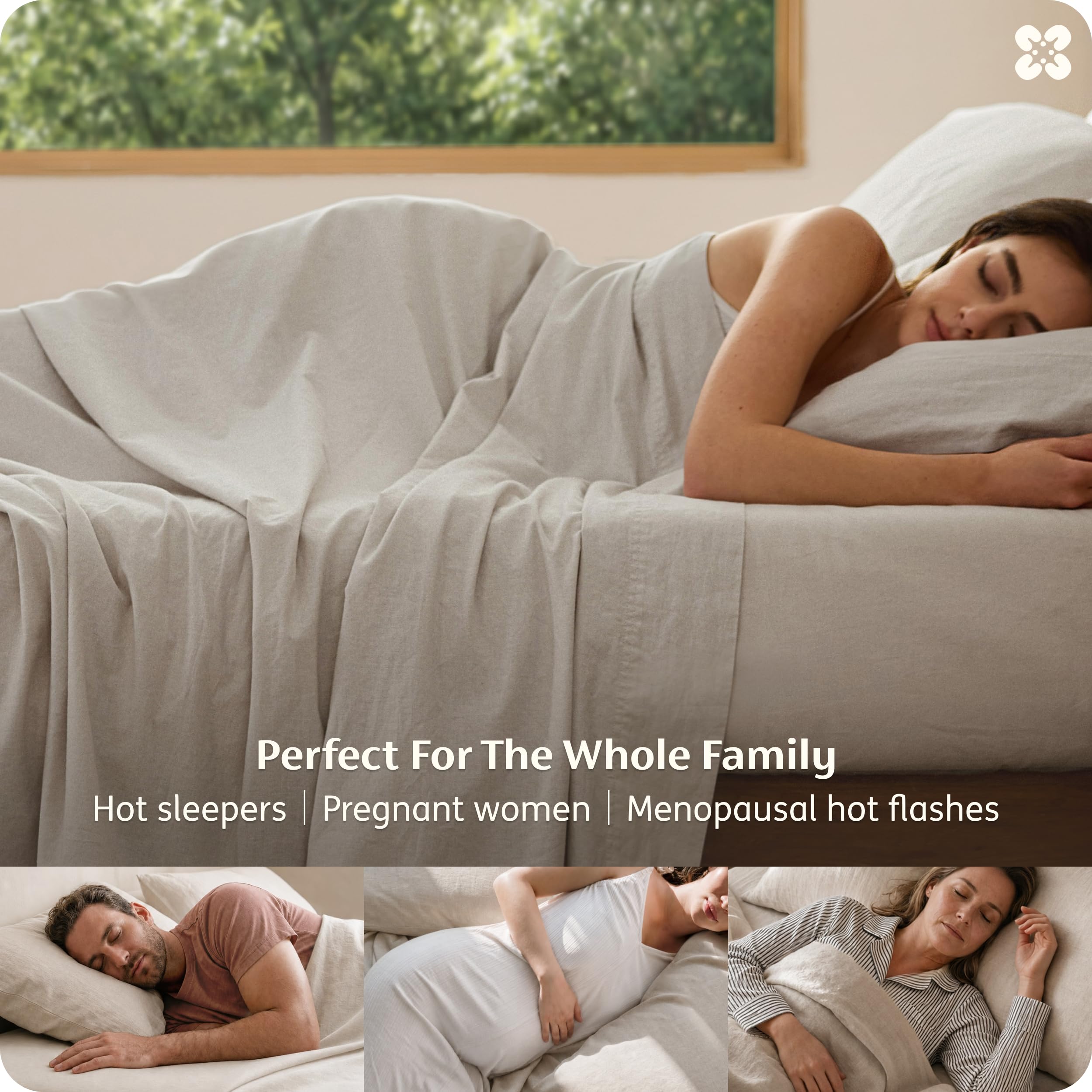 Amazon.com: Bedsure Linen Sheets Queen Size - Cotton Linen Blend
