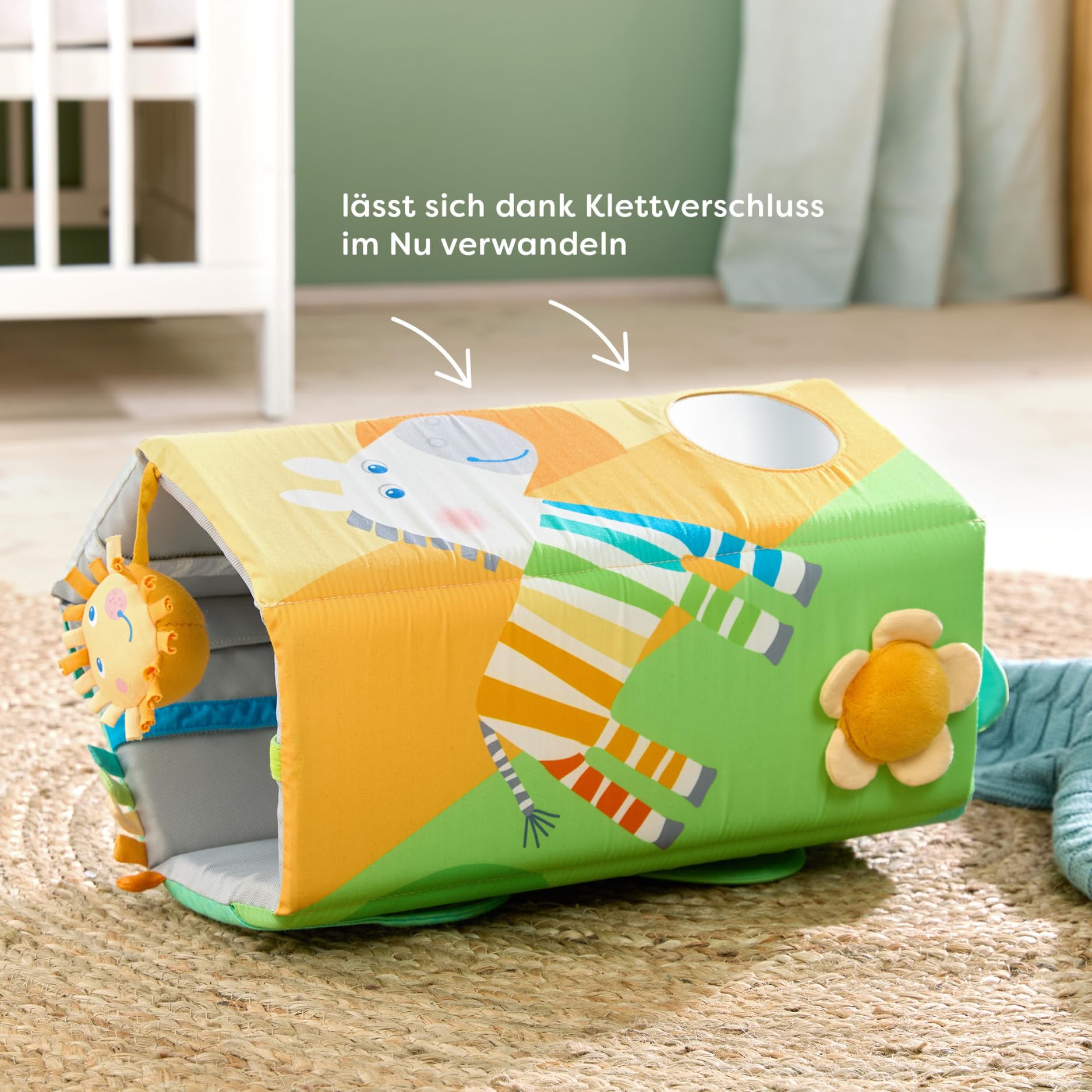 HABA Baby Entdeckerrolle Zebra – Erstes Baby-Spielzeug 4-in-1 Multitalent ab 6 Monaten mit spannenden Effekten & Activity-Trainer – 2012336001