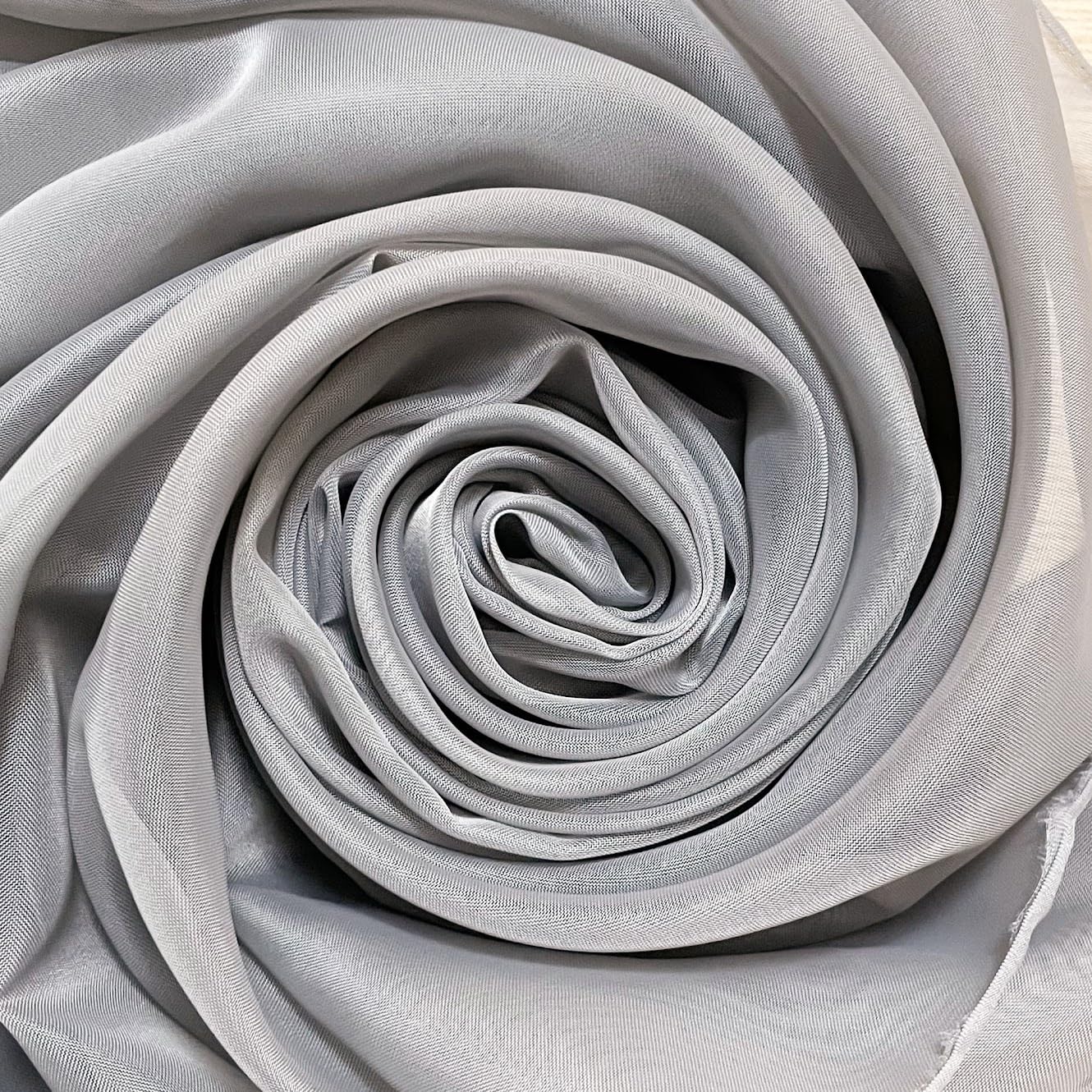 118” Wide Silver Voile Fabric Material for Drapes (20 Meter precut)