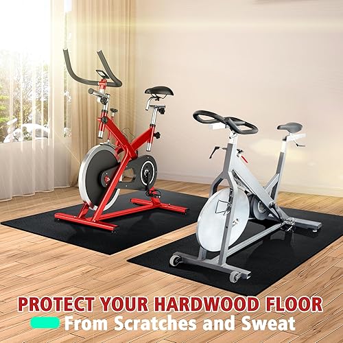Miniatura 8 de Peloton - Alfombrilla de bicicleta de 0.236 pulgadas de grosor, 30 x 72 pulgadas, alfombrilla para bicicleta de ejercicio para suelos de madera dura
