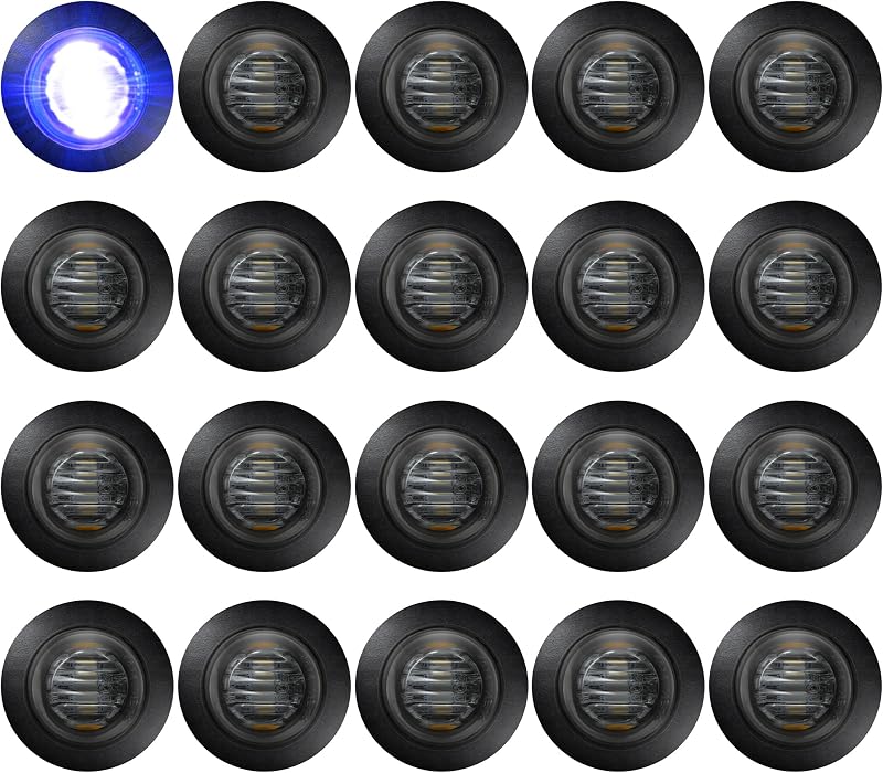 Luzes LED azuis de posição lateral ALFU para carretas e veículos 12 V – 20 unidades