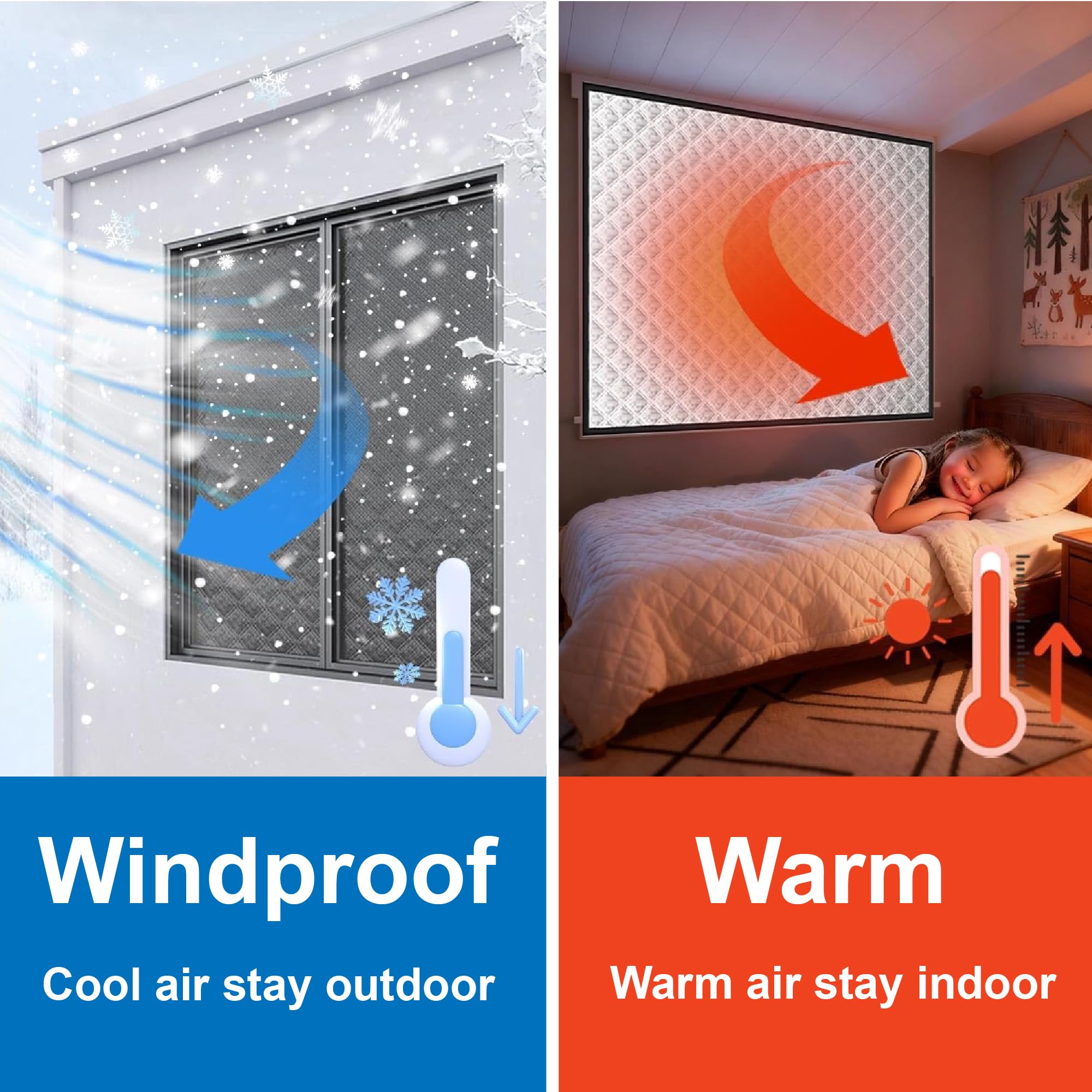 Fensterisolierungsset 149 x 650 cm Oxford Gewebe Dick Baumwollfüllung Kälte Isolierfolie Maßanfertigung Möglich für Balkontür Terrassentür, Silber