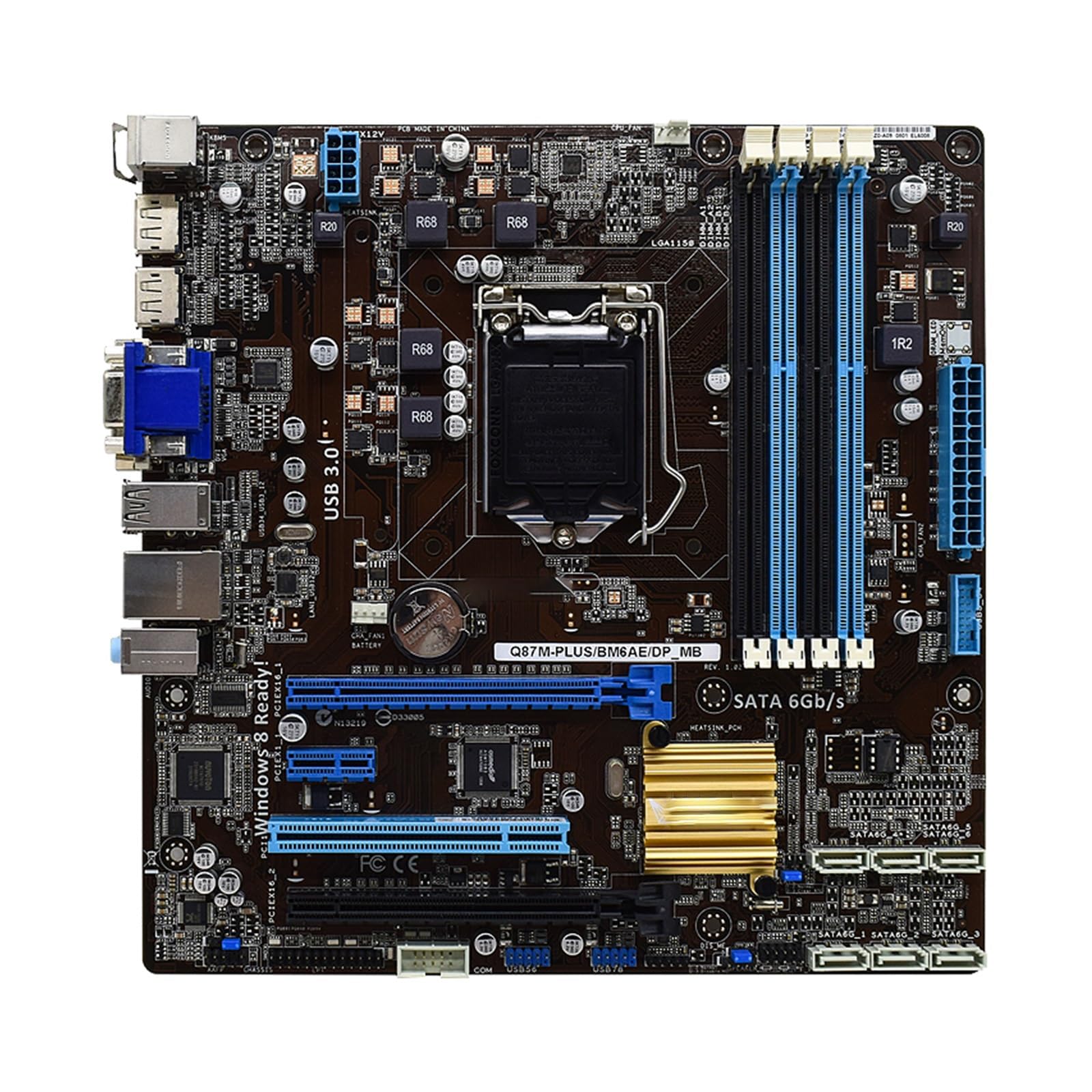 Gaming WiFi Carte mère Fit for ASUS Q87M-PLUS Q87M-PLUS/BM6AE/DP_MB, Q87 LGA 1150 DDR4 16 Go Compatible avec Les processeurs i7-4770, i5-4590, i5-4670, i3-4360 et i3-4130