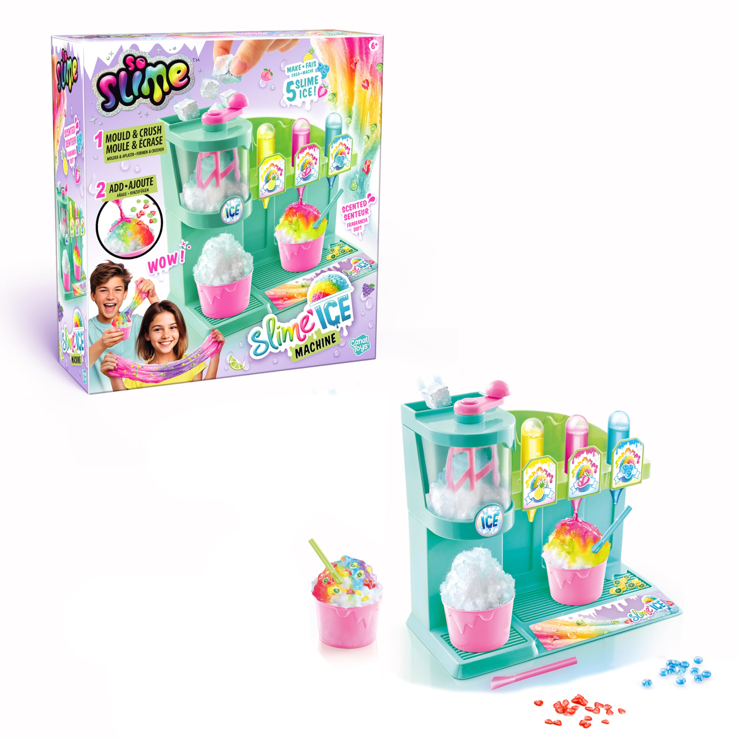 So Slime DIY Slime Ice Machine Kit – Slime Making Kit for Kids | Make 5 Ice Cream Slimes with Scented Colours, Straws & Toppings | Creative Craft Kit Age 6+