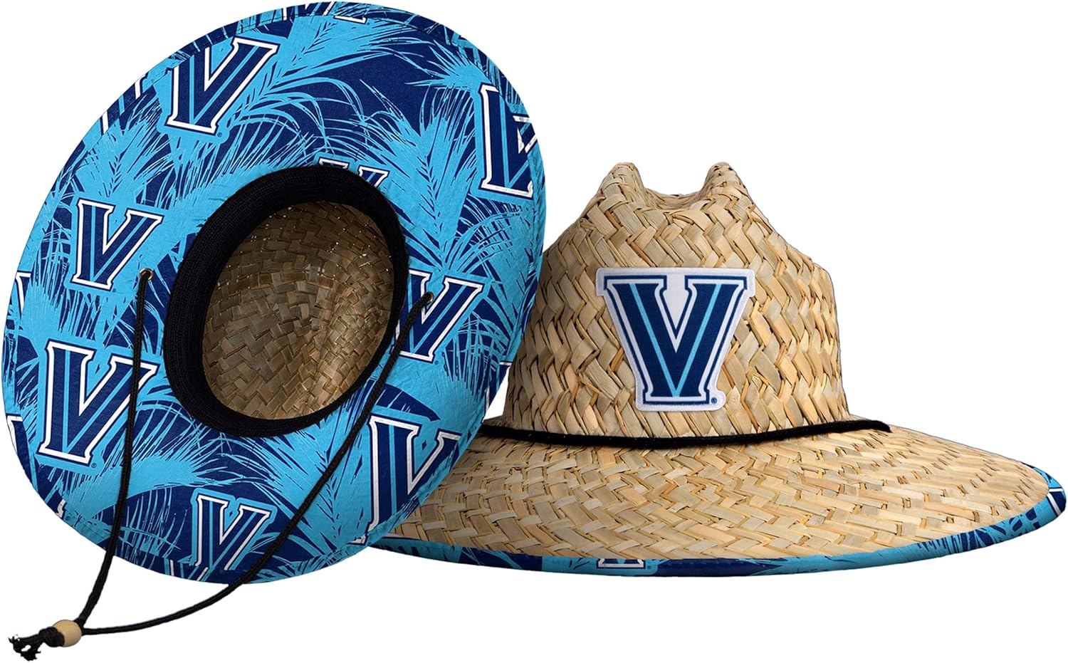 FOCO Men's NCAA College Team Logo Floral Lifeguard Beach Straw Sun Hat Villanova Wildcats One Size Team Logo