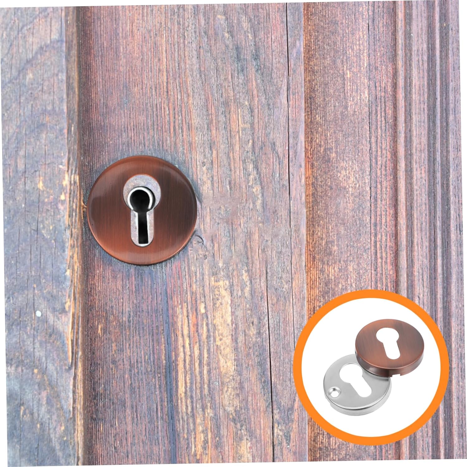 Stainless Steel Keyhole Cover Protector for Door Locks and Aesthetic Lock Core Cover for Home Security Easy Installation Fits Standard Keyholes