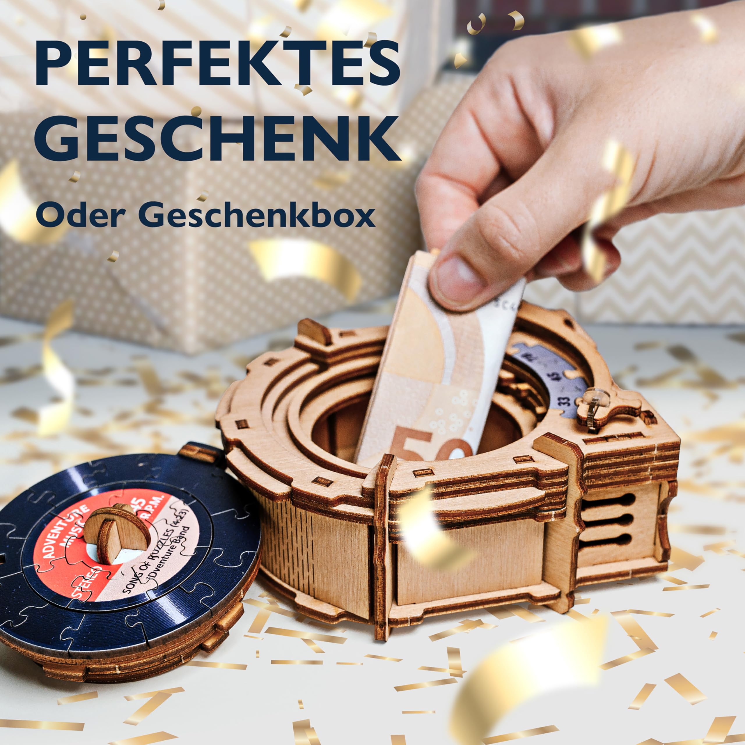 iDventure Record Player, Geldgeschenk Rätselbox für Erwachsene
