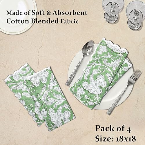 Miniatura 4 de Ridhi Servilletas de tela 100% algodón puro para cena de boda, para Halloween, Acción de Gracias, vacaciones, uso diario, boda (6-9 x 9 pulgadas,