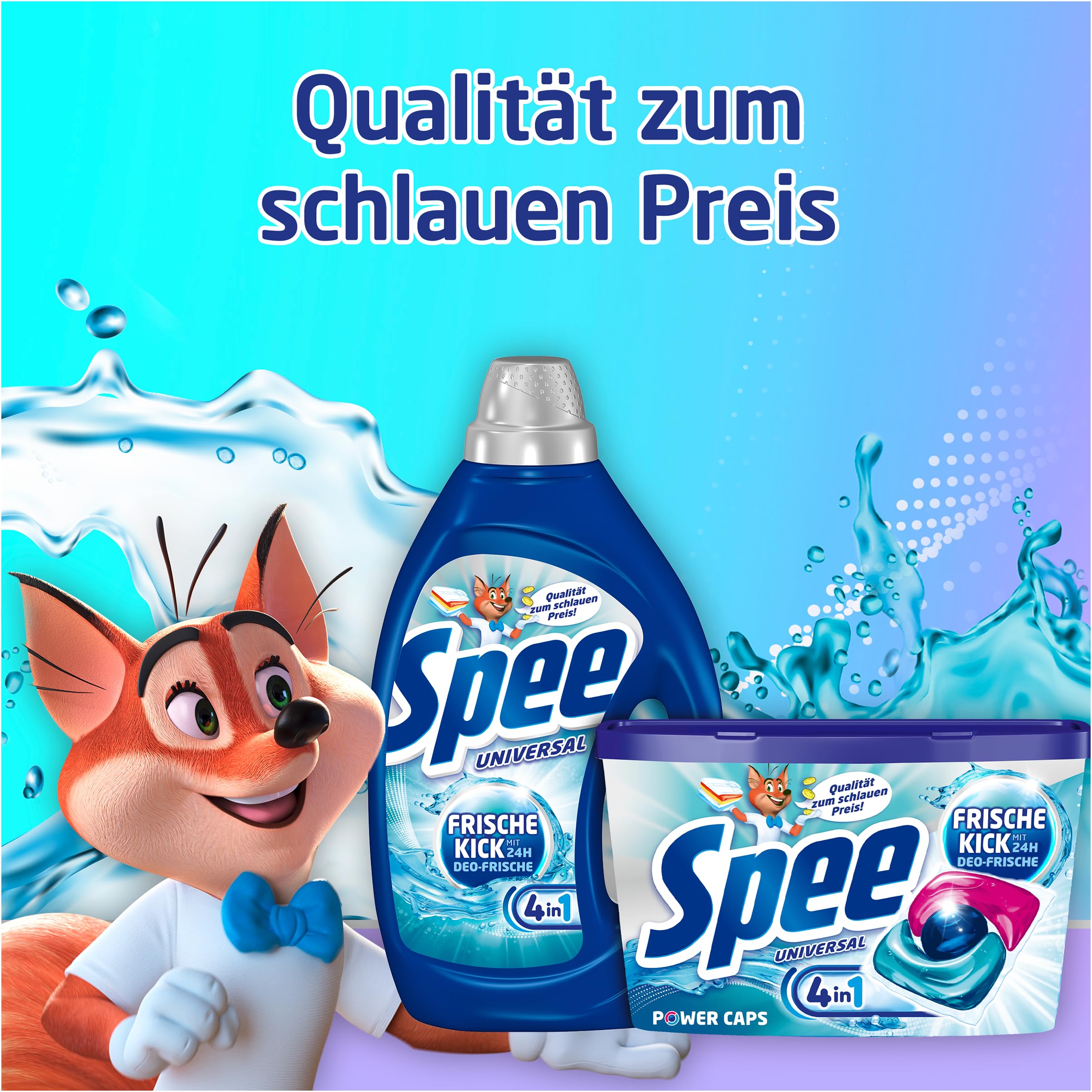 SPEE Power Caps Frische-Kick 24 h Deofrische Spar Pack (120 Waschladungen), Vollwaschmittel verleiht Reinheit, Strahlkraft & Frische, Waschmittel mit 24 h Deofrische, 20–95 °C
