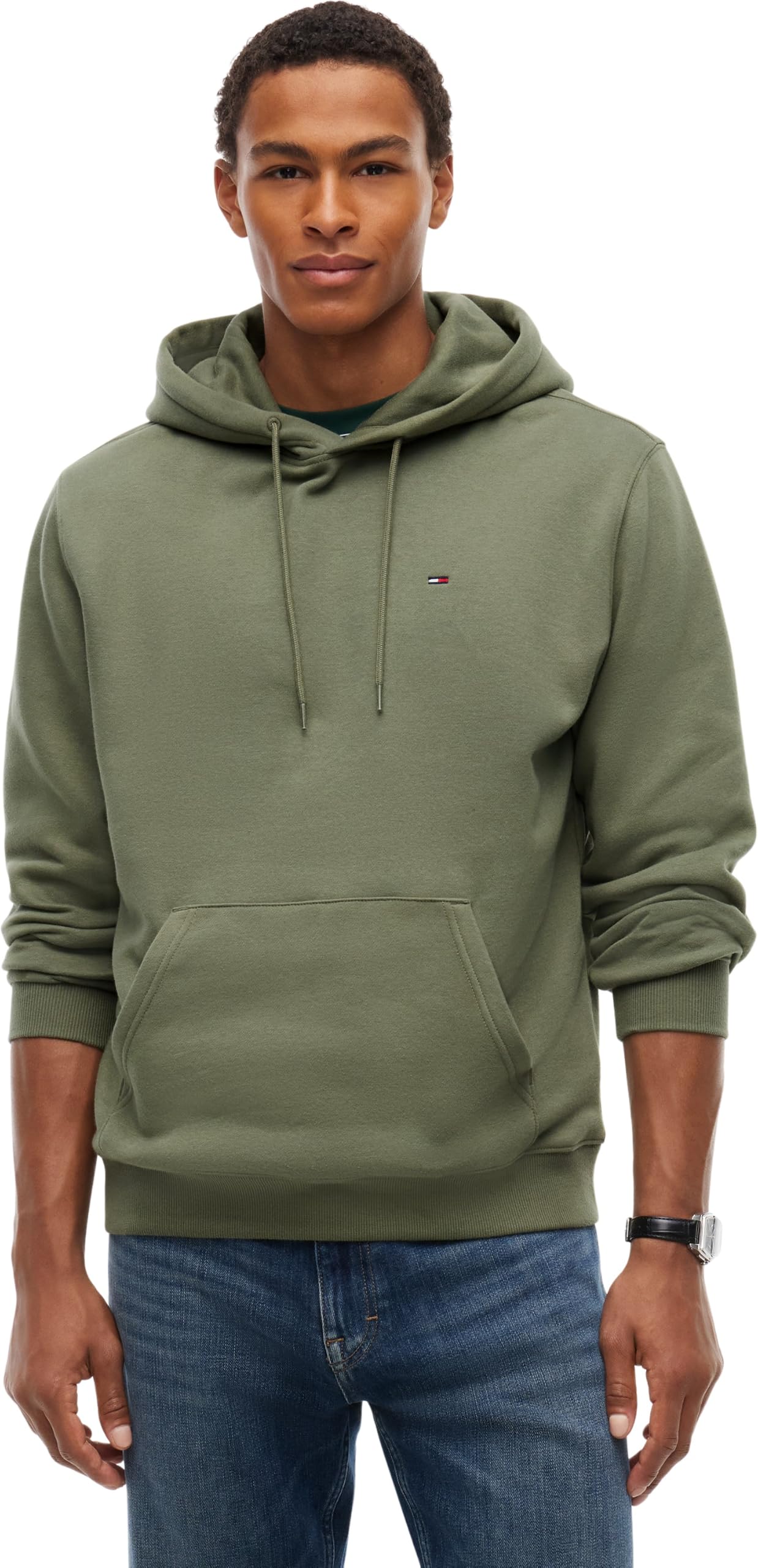 Tommy Jeans Herren Hoodie Regular Fit Flag Fleece mit Kapuze