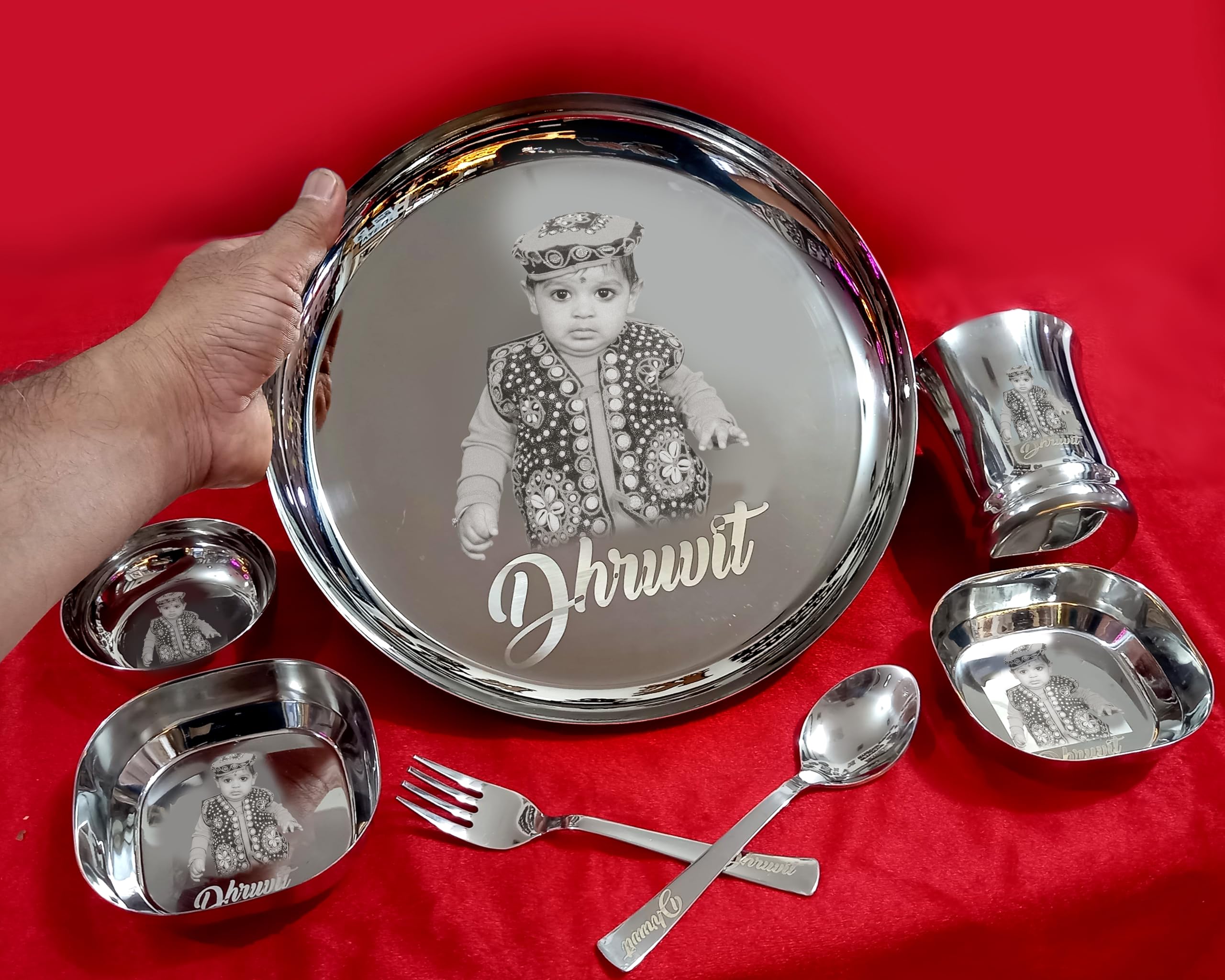 Personalized Naruto Stainless Steel Thali Set - 6 Piece -10