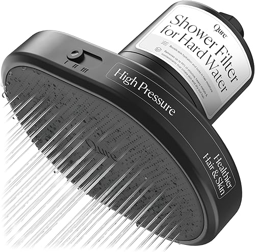 Miniatura 1 de Qure Cabezal de filtro de ducha para agua dura, cabello, piel y uñas más saludables, reduce el 99% de cloro, cabezal de ducha de alta presión,