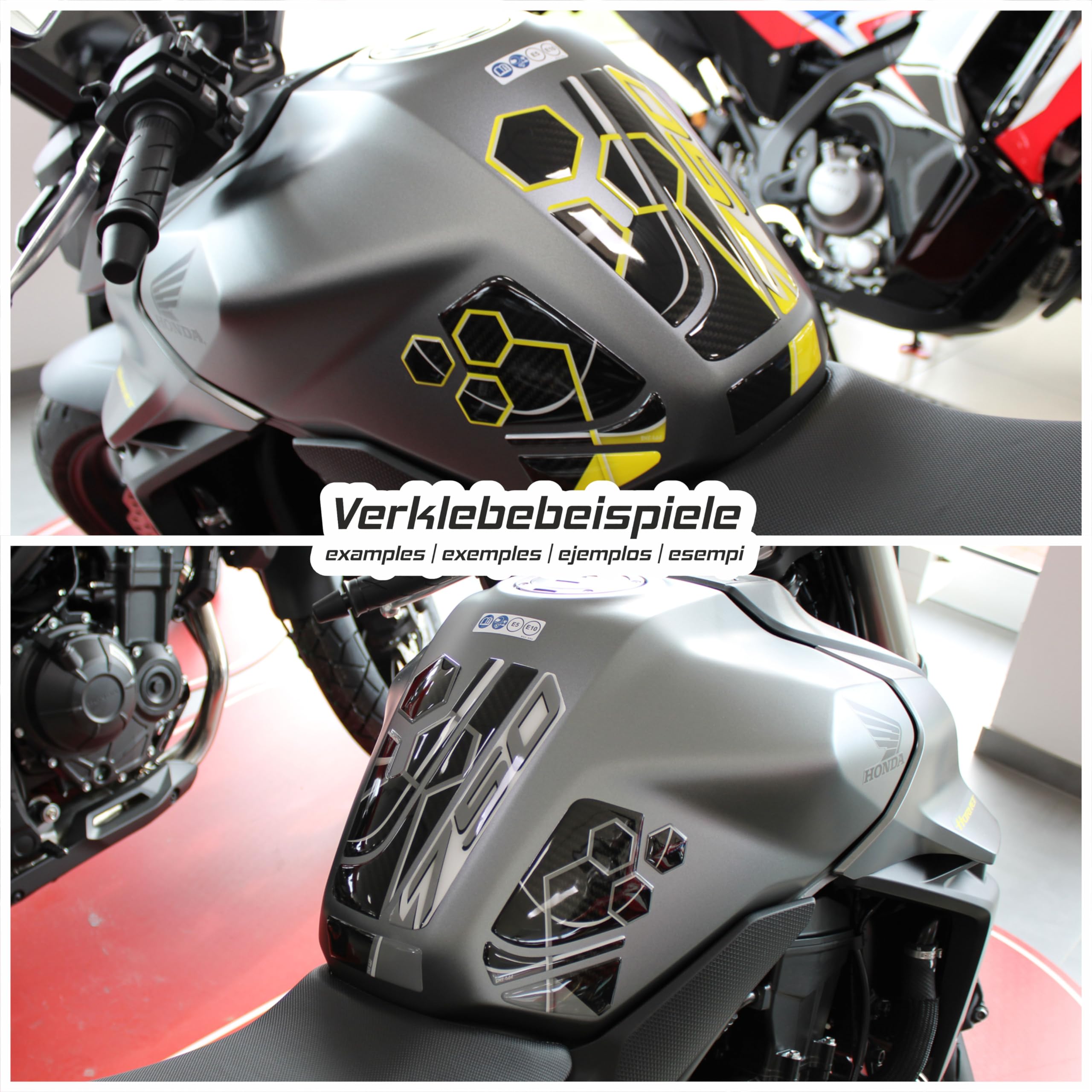 Tankpad Lot de protège-réservoir latéral compatibles avec Honda CB750 Hornet nid d'abeille jaune X850067VA