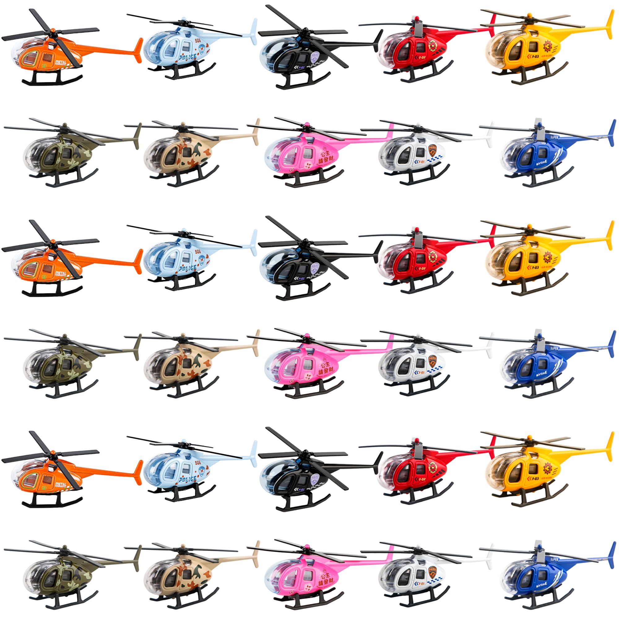 Drayear 30 Pack Diecast Helicopter Toys Realistic Mini Helicopter Models for Birthday Christmas Party Favors Classroom Rewards