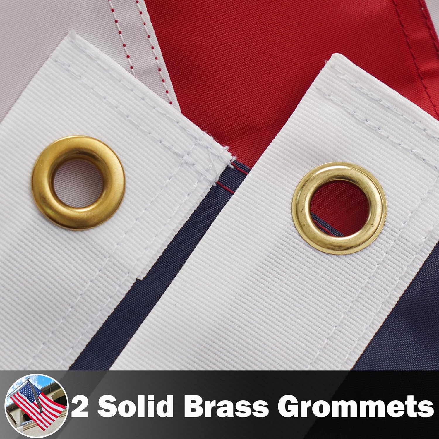 FRF 3x5 Ft American Flag with 5 Ft Black Mourning Streamer Set, Heavy Duty Nylon USA Flag and Ribbon, Embroidered Stars & Sewn Stripes, 2 Brass Grommets, Perfect for Memorial & Mourning