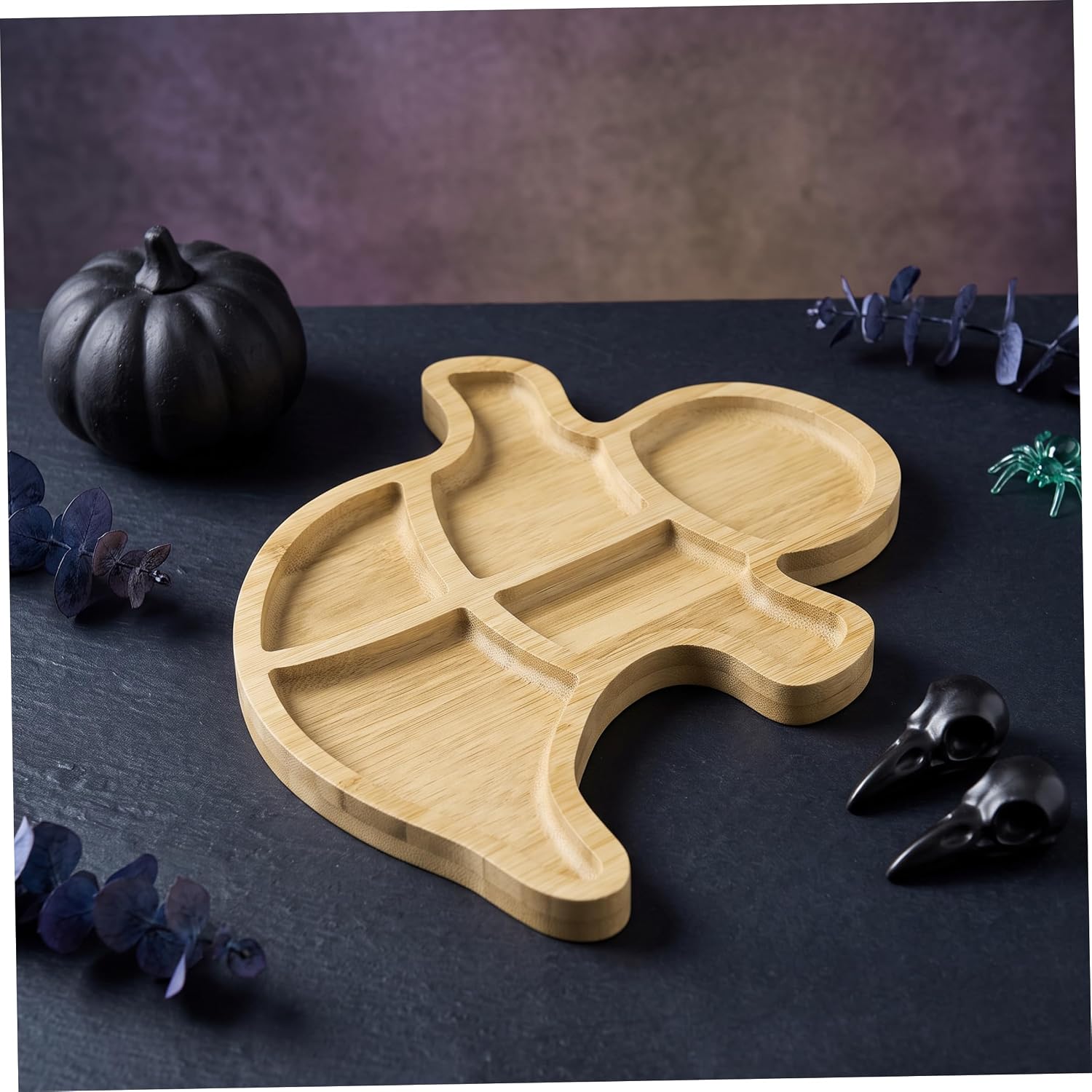 Halloween Charcuterie Board, Ghost Wood Divided Cheese Snack Party Platter