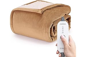 Sunbeam Royal Mink Sherpa Honey Heated Personal Throw / Blanket