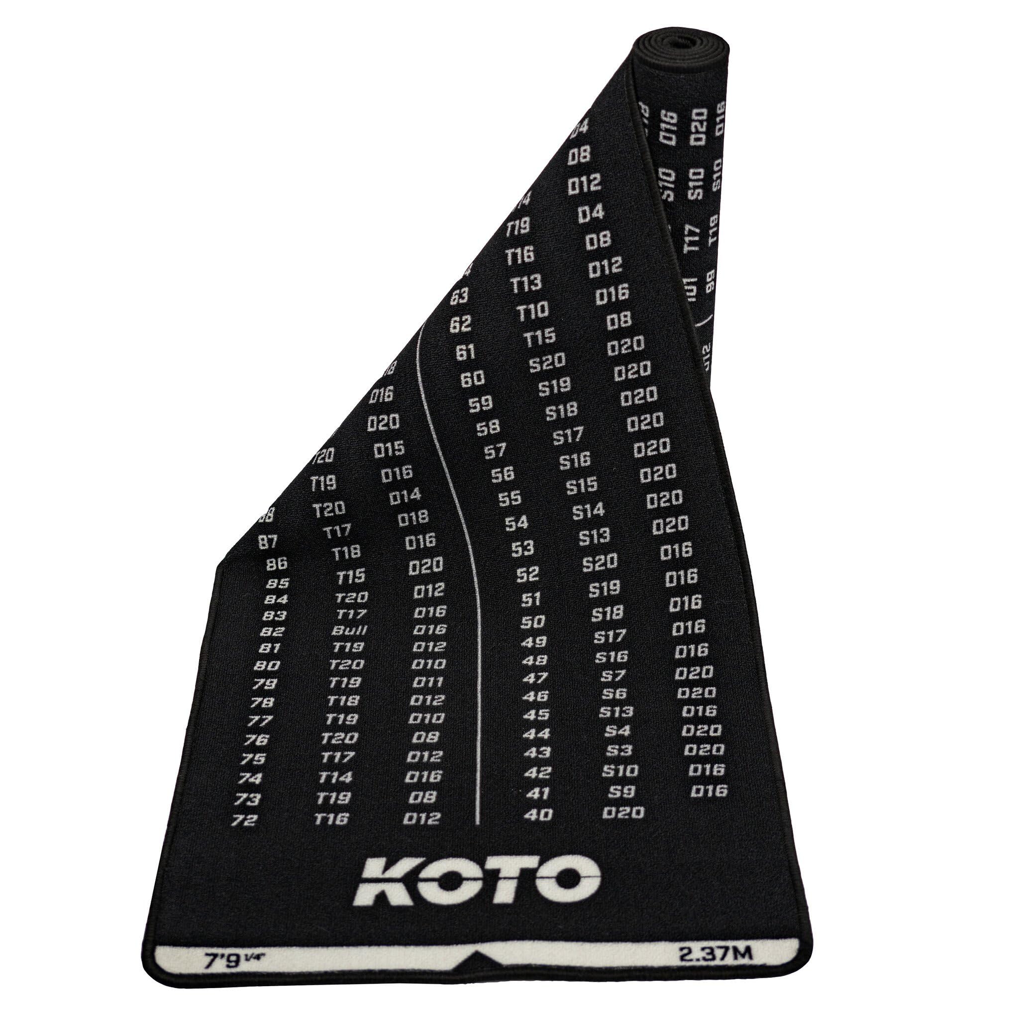 Tappeto Freccette KOTO Grigio 237x80cm - Antiscivolo, Con Linee Di Lancio E Tabella Checkout - Foto 7