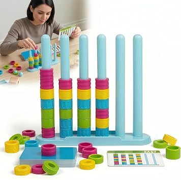 Color Stack Game Fast-Paced Color Match Stacking Board Game, Quick Thinking Head-to-Head Party Game Family Board Game for Kids & Adults, Birthday Christmas Party Gifts for Boy & Girl1Pcs