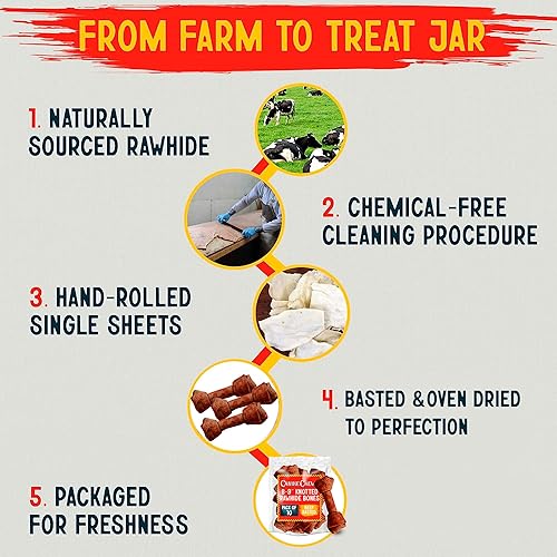 Miniatura 7 de Canine Chews Hueso de cuero crudo extra grande de 8-9 pulgadas para perros grandes, masticadores agresivos, paquete de 10 (sabor a carne)