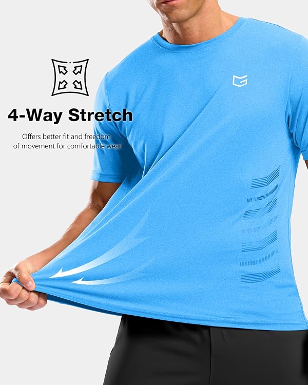 G Gradual Workout Shirts for Men Quick Dry Athletic Gym Running T-Shirt,Blue Heather,L by G Gradual - Used condition - Image 6