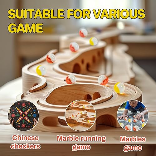 Miniatura 9 de Sukh 100 canicas de vidrio  canicas a granel de canicas a granel, canicas de ojo de gato, mezcla de canicas de 4 colores, tamaños de 0.551 in y