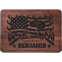 Personalized Cutting Boards for Meat, Wood Engraved Grilling Gifts for Men, Mens Fathers Day Gift, Christmas Presents for Dad, Customized BBQ Daddy Birthday Gifts for Husband, Grandpa, Him