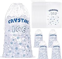 Vista 9 de Honoson 100 bolsas de almacenamiento de hielo de plástico de 8 libras con cierre de cordón de algodón para barbacoas, campamentos, puestos