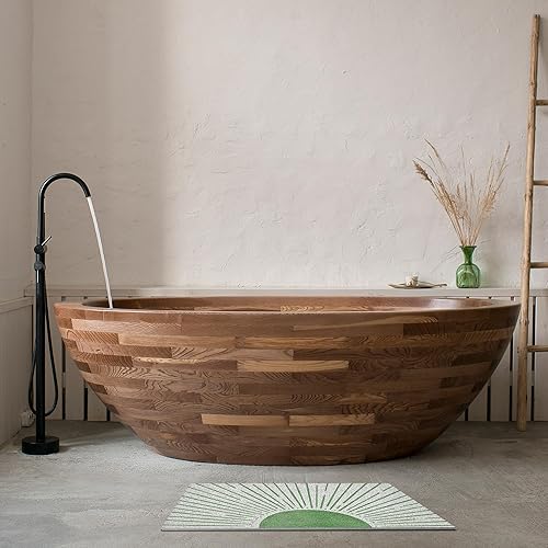 Miniatura 9 de Nogrit Tapete abstracto bohemio minimalista verde amanecer puesta de sol puerta felpudo 17 x 30 pulgadas alfombra de puerta de rayos solares para