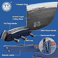 Vista 5 de XYJ Auténtico desde 1986, Cuchillos de Carnicero Forjados Antiguos, Cuchillo de Chef Serbio con Funda, Cuchillo Pequeño, Cuchilla China