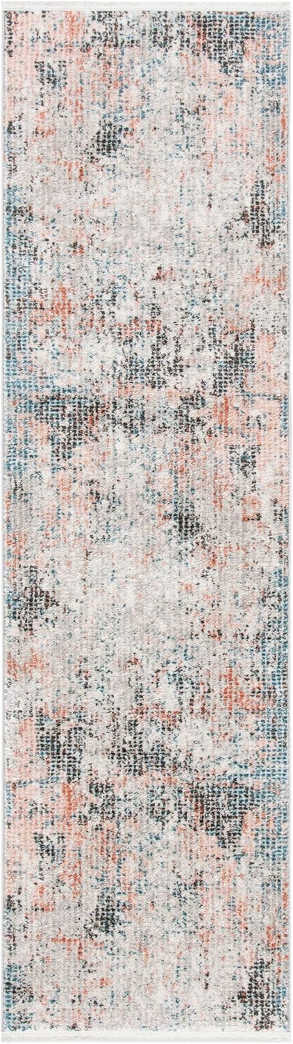 SAFAVIEH Shivan Collection 2'2" x 8' Ivory/Grey SHV775G Modern Abstract Non-Shedding Living Room Entryway Foyer Hallway Bedroom Runner Rug