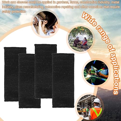 Miniatura 6 de Neer 4 pares de mangas protectoras para brazos para piel fina, anticortes, resistentes a las quemaduras, funda para antebrazo para construcción de
