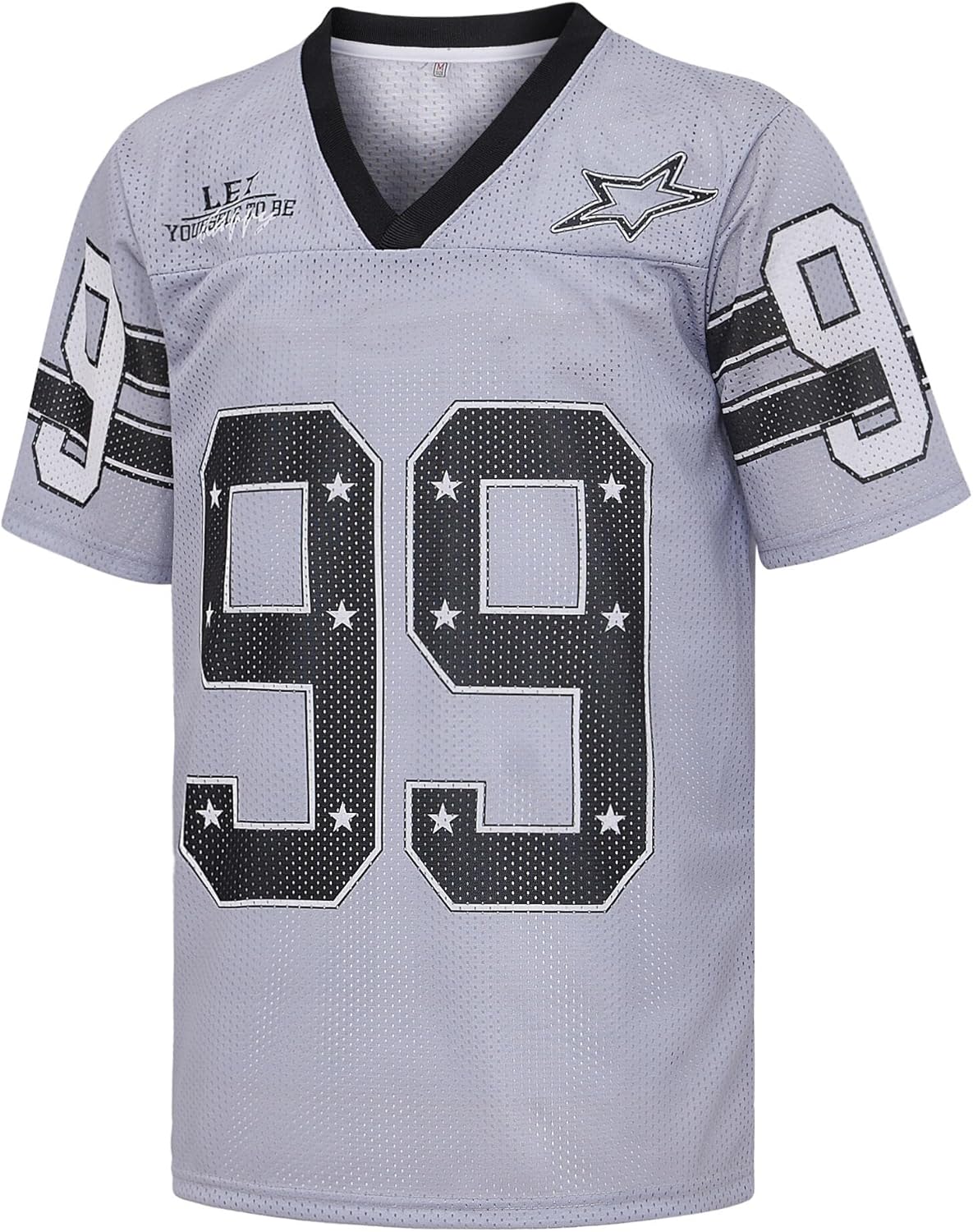 Mens Y2K Oversized V Neck Jersey Baggy Graphic T Shirt Vintage Streetwear Summer Tees Casual Loose Top S-3XL - Image 2