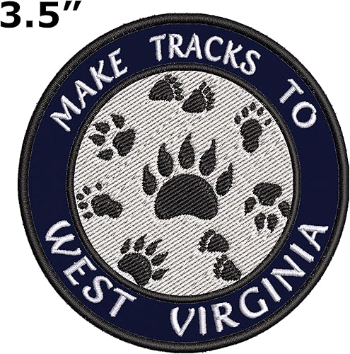 Miniatura 8 de Haz pistas a Virginia Occidental de 3.5 pulgadas, bordado de bricolaje, parches decorativos para planchar o coser, recuerdos de vacaciones, viajes,