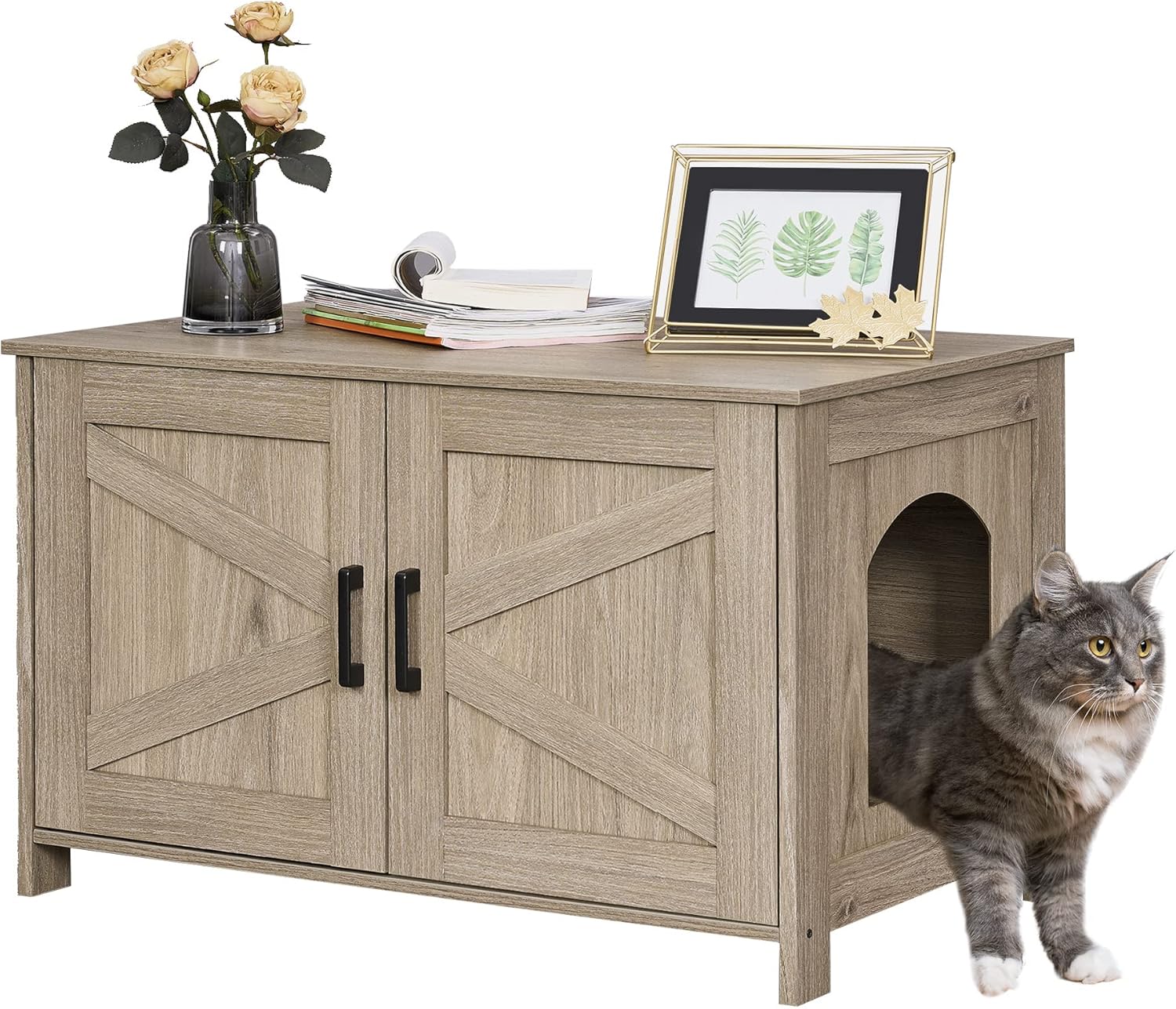 Homhedy Cat Litter Box Enclosure,Litter Box Furniture