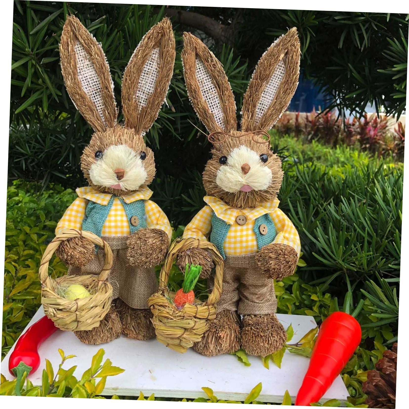 STOBAZA 4stücke Handgefertigte Hasenfiguren Aus Deko-Elemente Für Garten Und Ostern Niedliche Osterhasen Ornamente Für Kinderzimmer Und Frühlingsfest-Dekoration