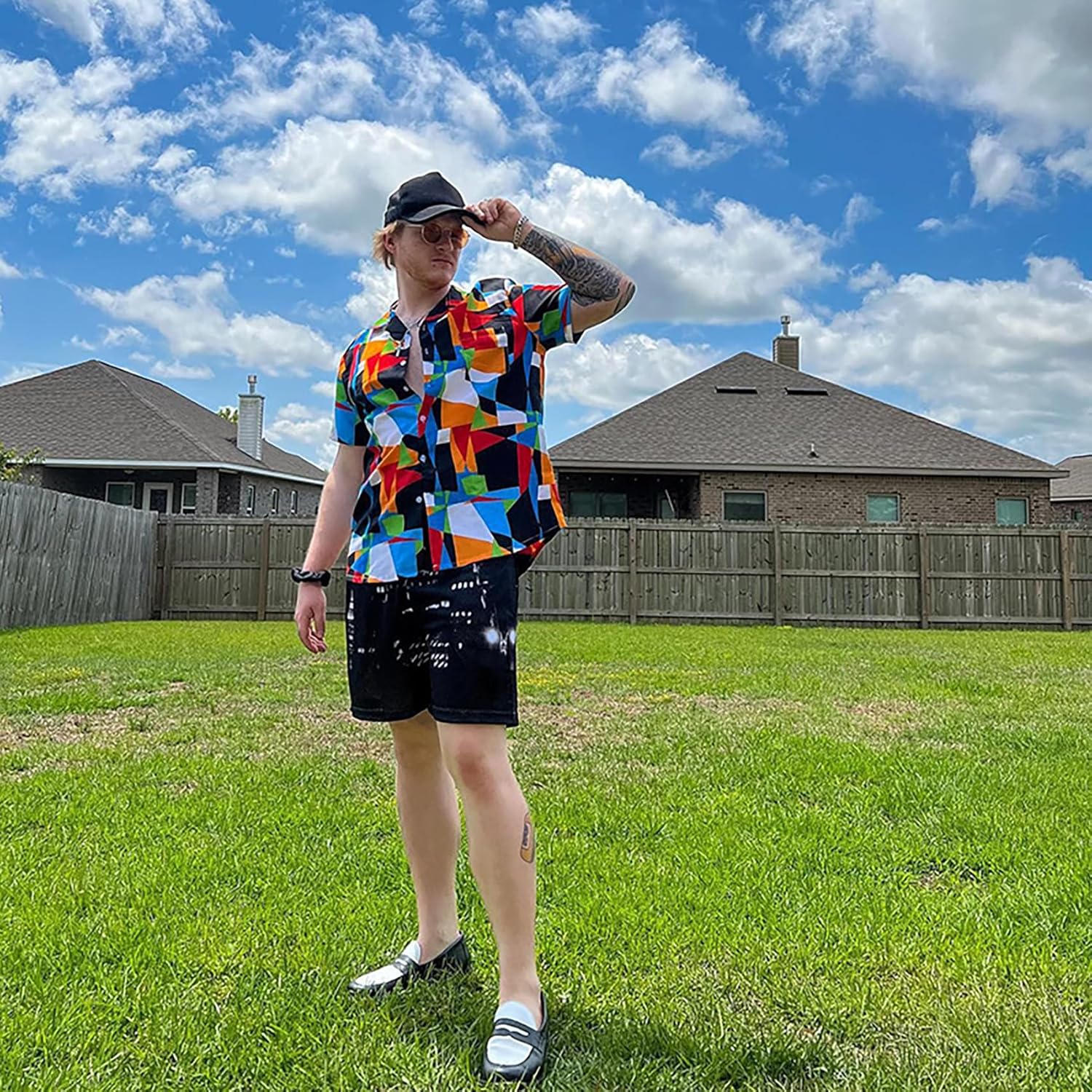 DIOTSR Mens Skyline Graphic Shorts Casual Streetwear Cool Basketball Shorts Running Workout Shorts with Pockets - Image 4