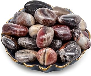 Polished Stone Set Petrified Wood Crystals, 0.8" Handpicked Tumbled Gemstones Rocks, Pebbles for Reiki, Chakra, Healing, Home Decor