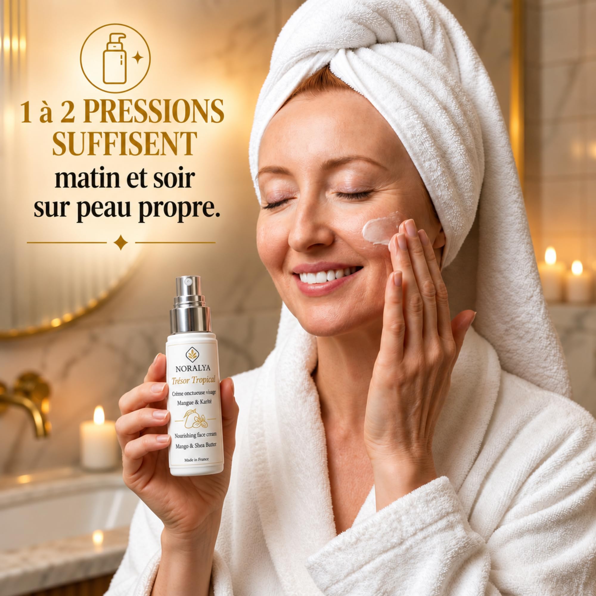 Crème Hydratante Visage Bio Karité & Mangue Vegan Made in France | Actifs bio - Nourrit et adoucit - Texture onctueuse non grasse - Confort durable - 99% Naturelle - 50 ml