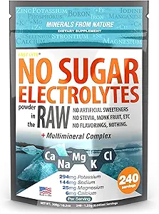 No Sugar Electrolytes Powder in The Raw | Mix in Coffee, Soup, Juice, Water, Smoothies, Broth, Anything | No Sweeteners or Flavorings | Keto & Sugar Free | Non-GMO & Vegan