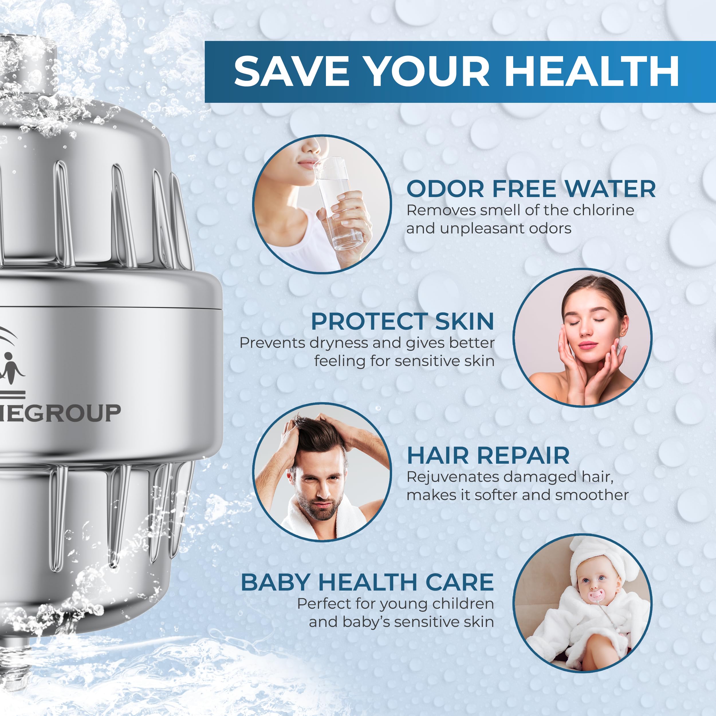 Filtro Chuveiro Vitaminas C+E+A - Remove Cloro - Cartucho Substituição