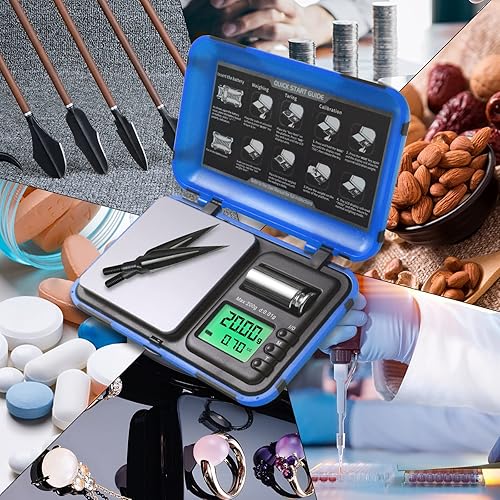 Miniatura 8 de Báscula de tiro con arco de doble unidad y pantalla HD, escala digital LCD de flechas de bolsillo, escala de 7.05 oz x 0.00 oz de gramos, mini