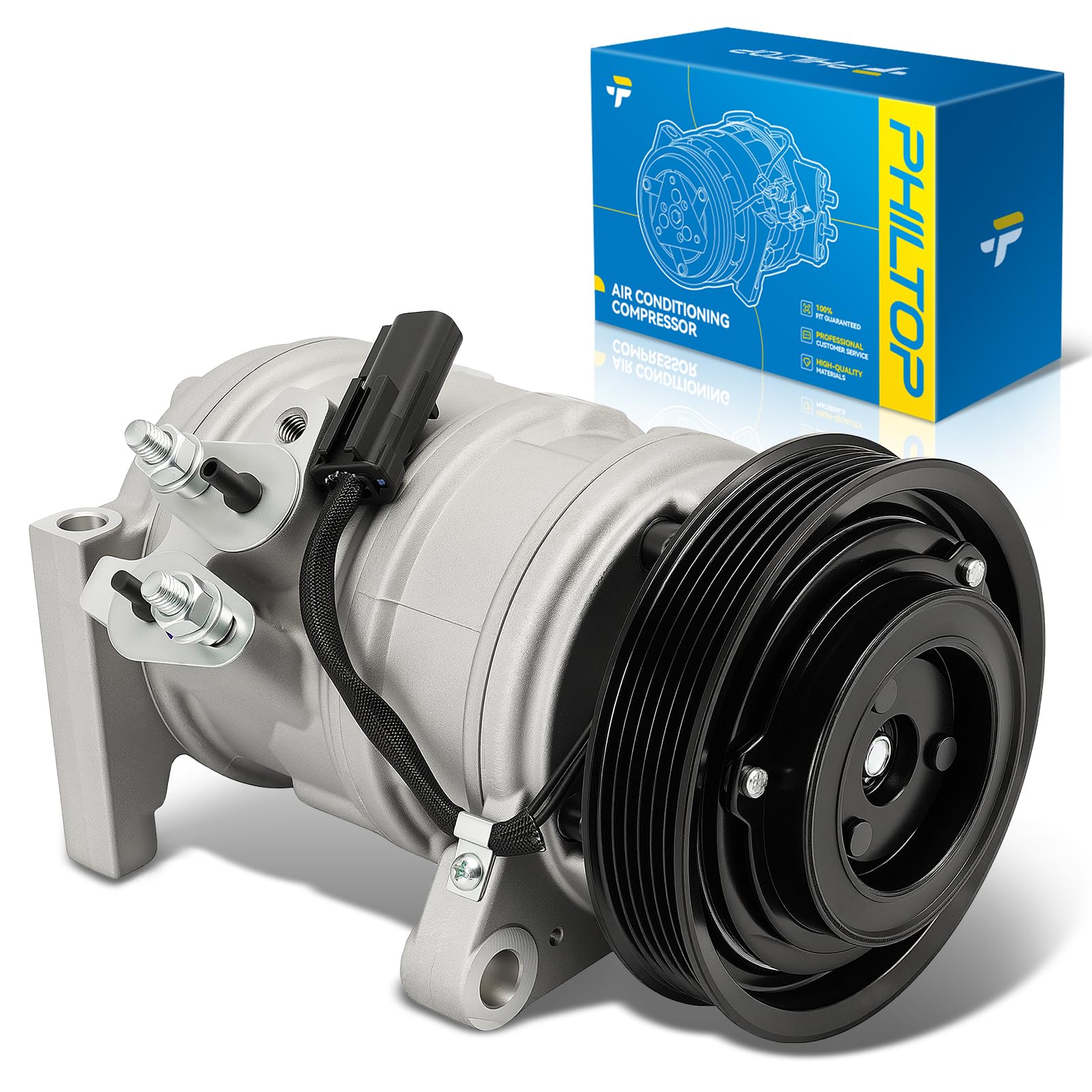 PHILTOP NEW AC Compressor w/Clutch for Chrysler Voyager 2001-2003 3.3L